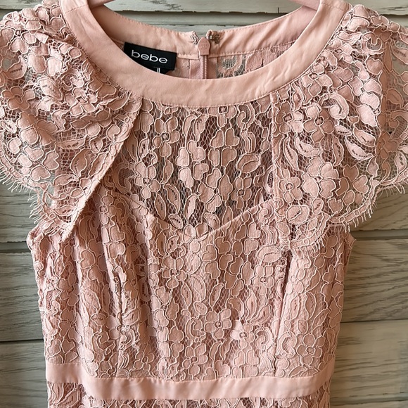 Bebe Pink Lace Dress Size Small - Picture 3 of 4